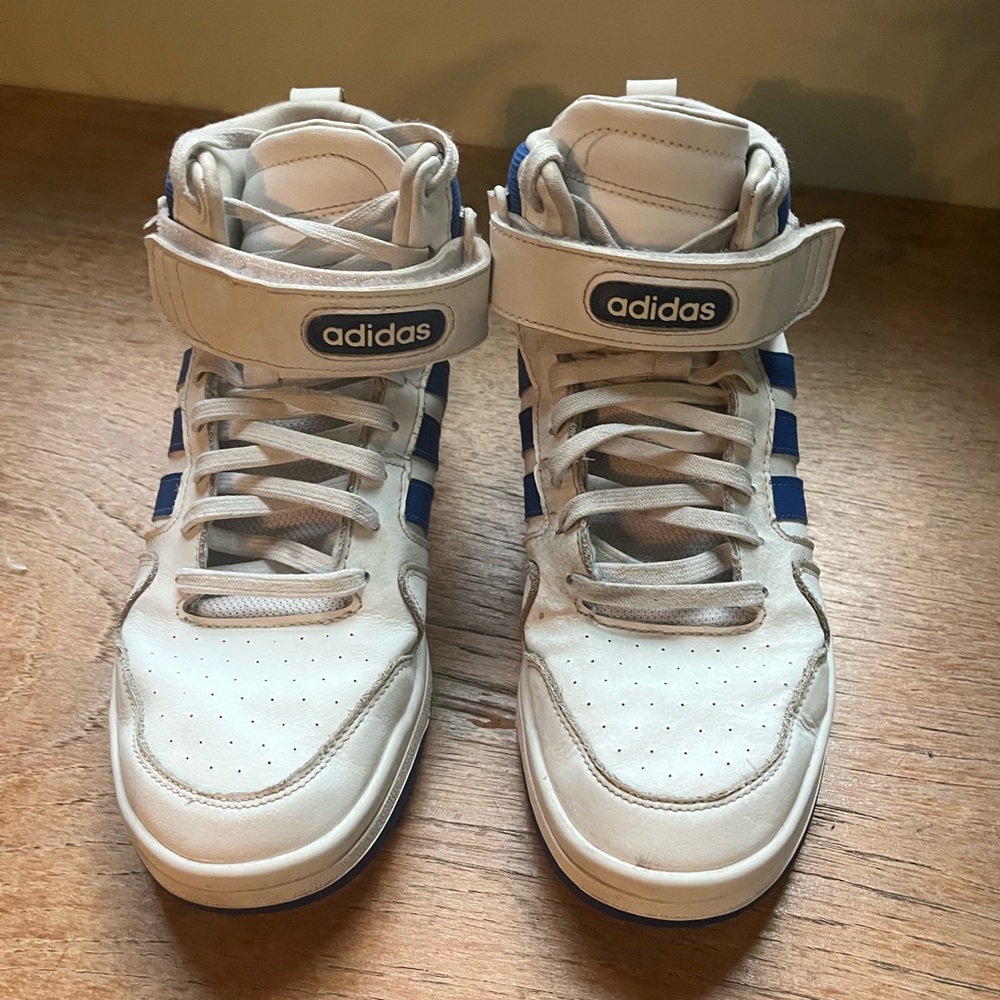 Adidas Mid Postmove Blue Basketball Shoes Vintage Style Sneakers